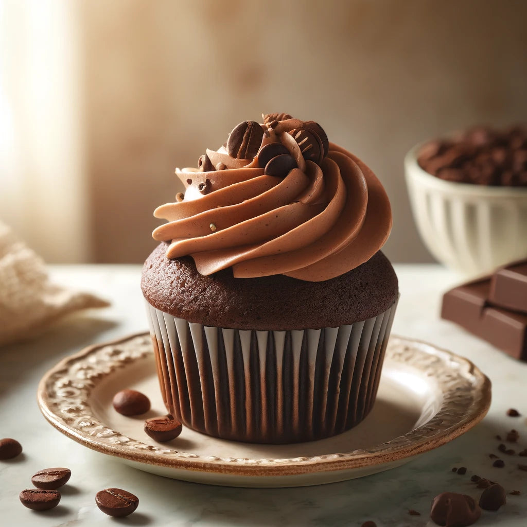 Keto Mocha Chocolate Chip Cupcake