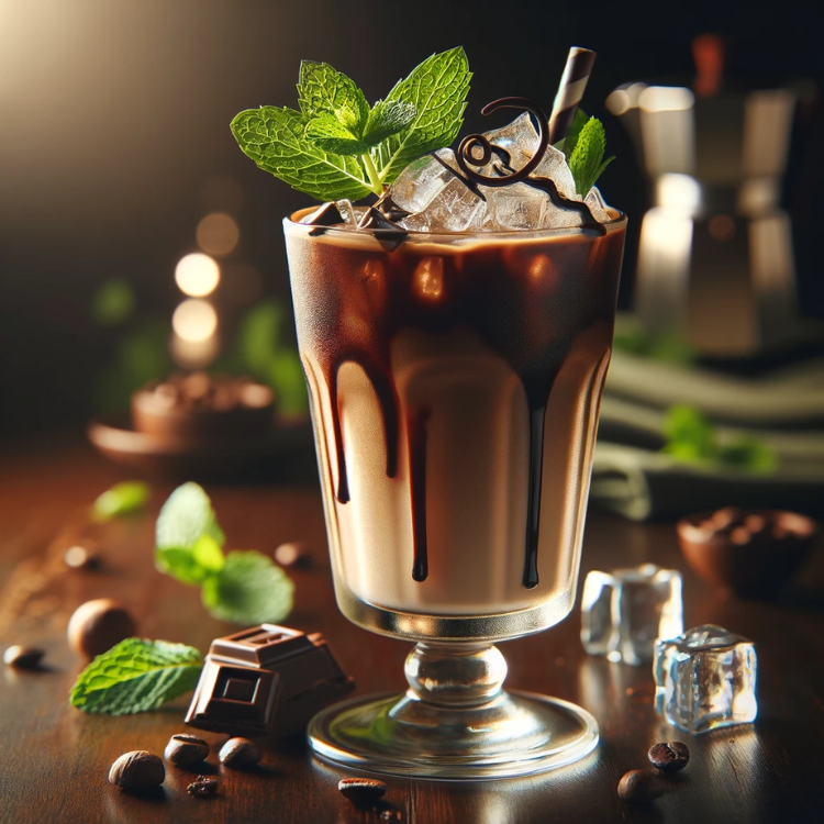 Iced Mocha Mint Cocktail